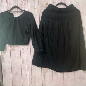 Black 2 piece top and skirt